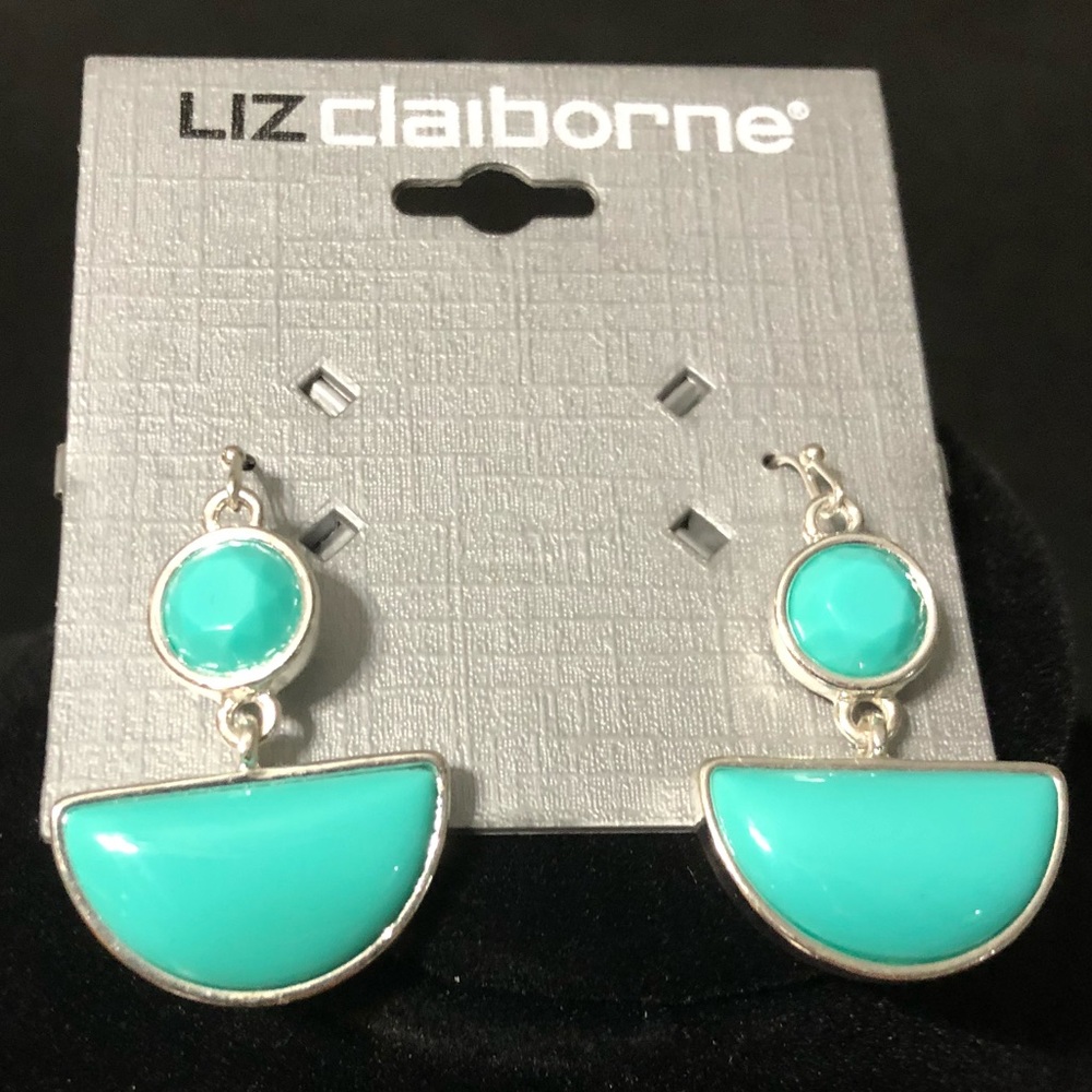 Dangly teal-like earrings